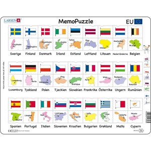 Larsen (GP2-SE) - "Names, Flags and Capitals of 27 EU Member States" - 54 brikker puslespil
