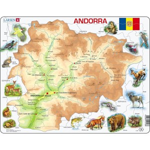 Larsen (A26-CT) - "Andorra Physical Map - CT" - 54 brikker puslespil