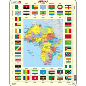 Larsen (KL3-NL) - "Map/Flag, Africa" - 70 brikker puslespil
