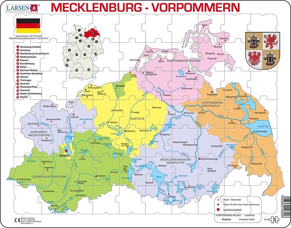Larsen (K29) - "Mecklenburg-Vorpommern Political" - 70 brikker puslespil