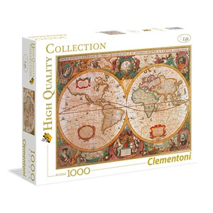 Clementoni (31229) - "Antik verdenskort" - 1000 brikker puslespil