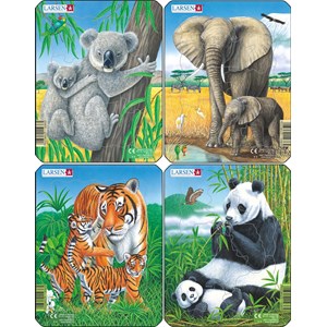 Larsen (V4) - "Koala, Elephant, Tiger, Panda" - 8 brikker puslespil