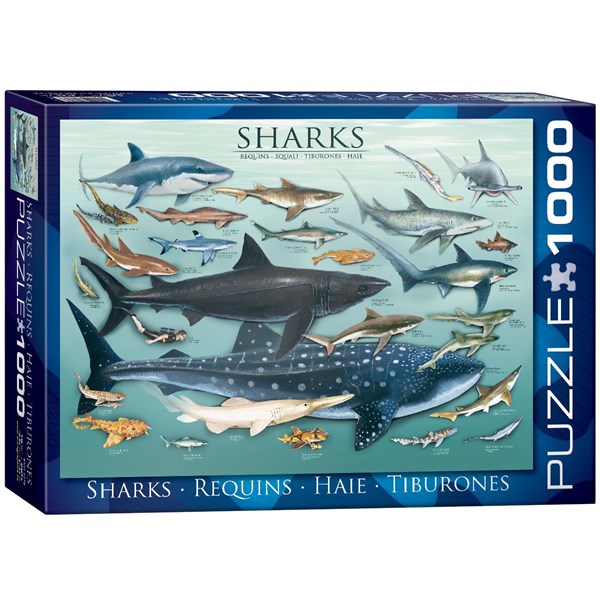 Eurographics (6000-0079) - "Sharks" - 1000 brikker puslespil