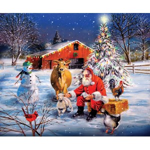 SunsOut (37996) - R.J. McDonald: "Santa at the Farm" - 300 brikker puslespil