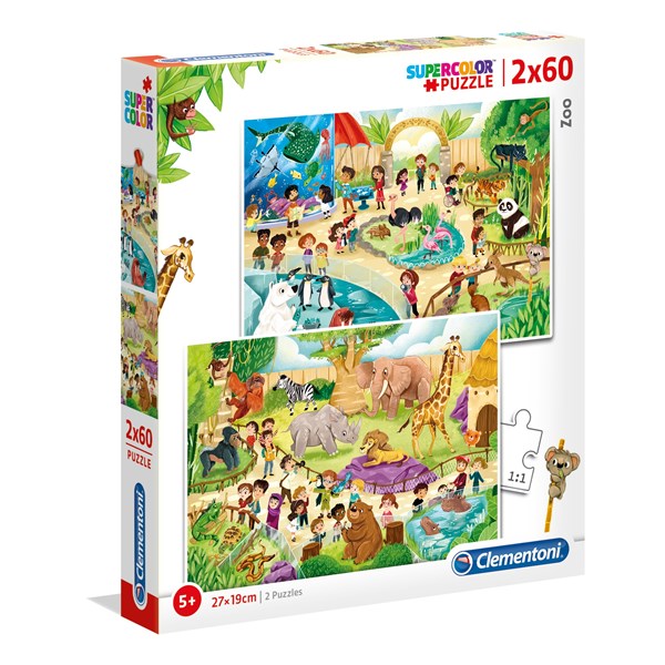 Clementoni (21603) - "Zoo" - 60 brikker puslespil
