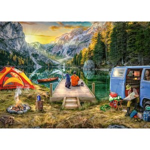 Ravensburger (16177) - "Calm Campsite" - 1000 brikker puslespil