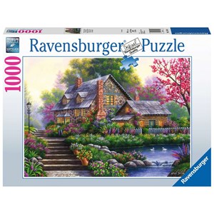 Ravensburger (15184) - "Romantisk hytte" - 1000 brikker puslespil