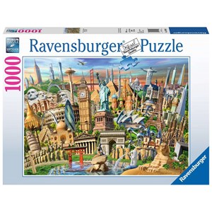 Ravensburger (19890) - "World Landmarks" - 1000 brikker puslespil