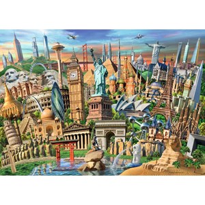 Ravensburger (19890) - "World Landmarks" - 1000 brikker puslespil