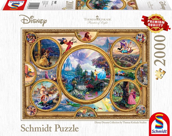 Schmidt Spiele (59607) - Thomas Kinkade: "Disney Dreams Collection" - 2000 brikker puslespil