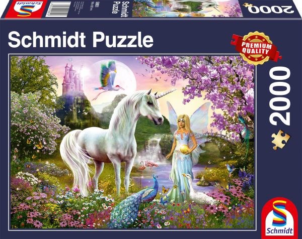 Schmidt Spiele (58951) - "Fairy and Unicorn" - 2000 brikker puslespil
