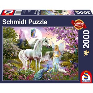 Schmidt Spiele (58951) - "Fairy and Unicorn" - 2000 brikker puslespil