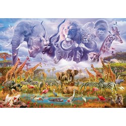 Schmidt Spiele (58356) - "Animals at the Waterhole" - 1000 brikker puslespil