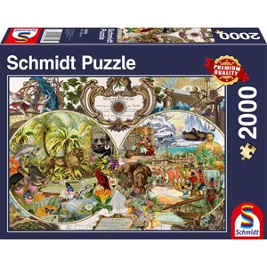 Schmidt Spiele (58362) - "Exotic World Map" - 2000 brikker puslespil