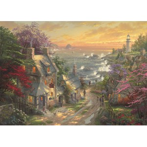 Schmidt Spiele (59482) - Thomas Kinkade: "The Village Lighthouse" - 3000 brikker puslespil