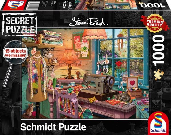 Schmidt Spiele (59654) - Steve Read: "In the sewing room" - 1000 brikker puslespil