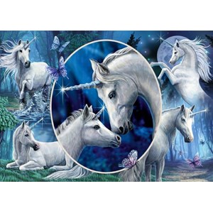 Schmidt Spiele (59668) - Lisa Parker: "Charming Unicorns" - 1000 brikker puslespil