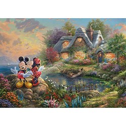 Schmidt Spiele (59639) - Thomas Kinkade: "Sweethearts Mickey & Minnie" - 1000 brikker puslespil