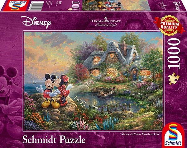 Schmidt Spiele (59639) - Thomas Kinkade: "Sweethearts Mickey & Minnie" - 1000 brikker puslespil
