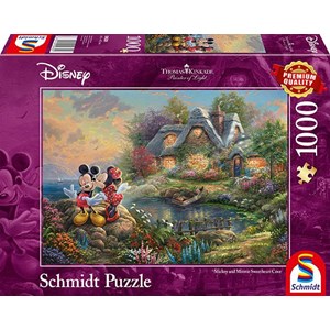Schmidt Spiele (59639) - Thomas Kinkade: "Sweethearts Mickey & Minnie" - 1000 brikker puslespil