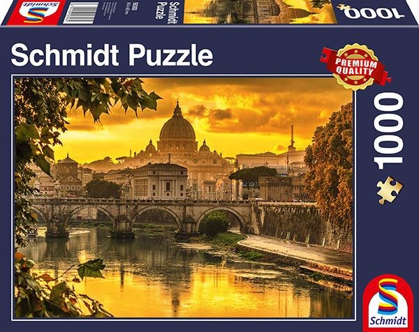 Schmidt Spiele (58393) - "Golden Light over Rome" - 1000 brikker puslespil