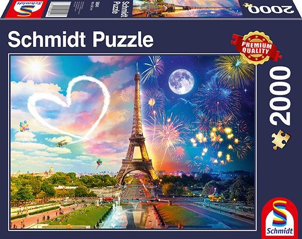 Schmidt Spiele (58941) - "Paris, Day and Night" - 2000 brikker puslespil
