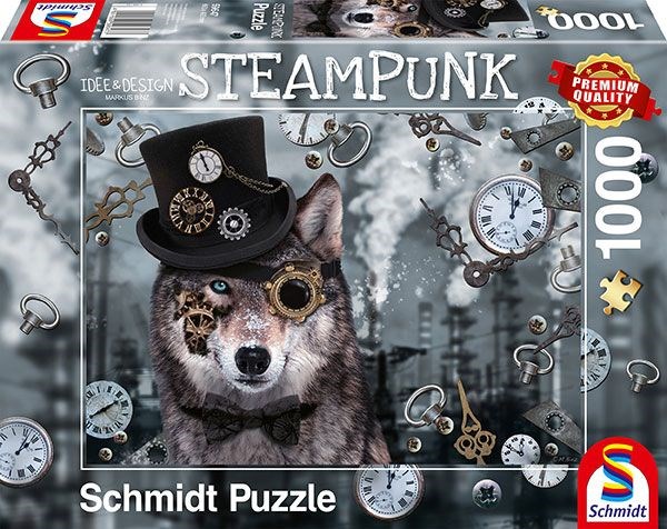 Schmidt Spiele (59647) - Markus Binz: "Steampunk Wolf" - 1000 brikker puslespil