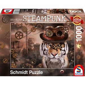 Schmidt Spiele (59646) - Markus Binz: "Steampunk Tiger" - 1000 brikker puslespil