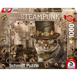 Schmidt Spiele (59644) - Markus Binz: "Steampunk Cat" - 1000 brikker puslespil