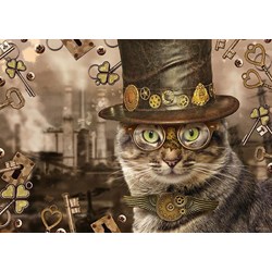 Schmidt Spiele (59644) - Markus Binz: "Steampunk Cat" - 1000 brikker puslespil