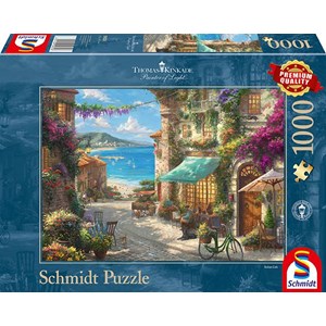 Schmidt Spiele (59624) - Thomas Kinkade: "Italian Café" - 1000 brikker puslespil