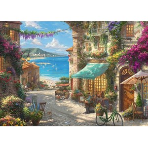Schmidt Spiele (59624) - Thomas Kinkade: "Italian Café" - 1000 brikker puslespil