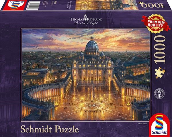 Schmidt Spiele (59628) - Thomas Kinkade: "Vatican Sunset" - 1000 brikker puslespil