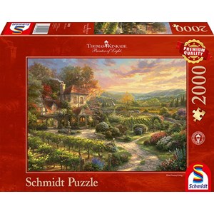 Schmidt Spiele (59629) - Thomas Kinkade: "In the Vineyards" - 2000 brikker puslespil