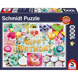 Schmidt Spiele (58379) - "Happy Birthday" - 1000 brikker puslespil