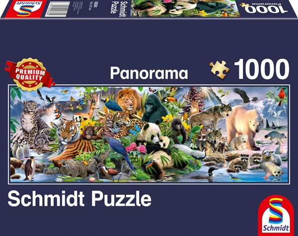 Schmidt Spiele (58384) - "Colorful Animal Kingdom" - 1000 brikker puslespil