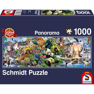 Schmidt Spiele (58384) - "Colorful Animal Kingdom" - 1000 brikker puslespil