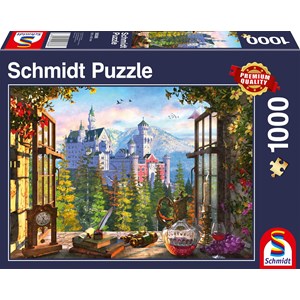 Schmidt Spiele (58386) - "View of the Fairytale Castle" - 1000 brikker puslespil