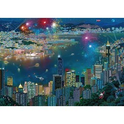 Schmidt Spiele (59650) - Alexander Chen: "Fireworks over Hong Kong" - 1000 brikker puslespil