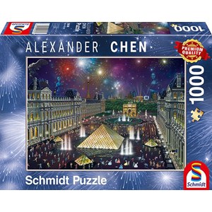 Schmidt Spiele (59648) - Alexander Chen: "Fireworks at the Louvre" - 1000 brikker puslespil