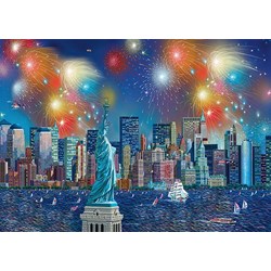 Schmidt Spiele (59649) - Alexander Chen: "Statue of Liberty with Fireworks" - 1000 brikker puslespil