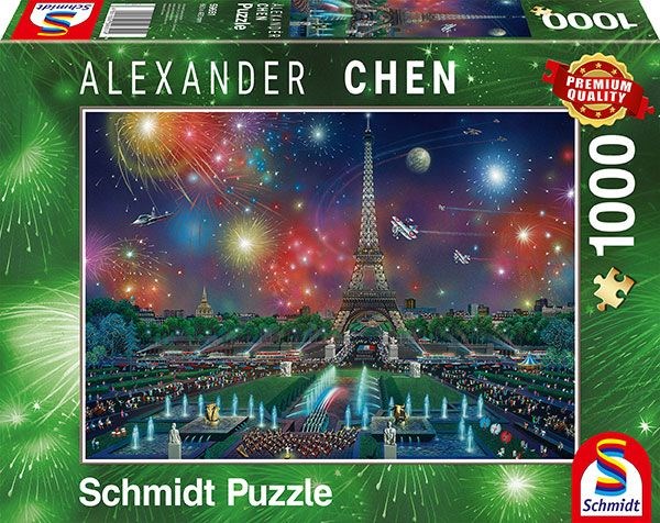 Schmidt Spiele (59651) - Alexander Chen: "Fireworks at the Eiffel Tower" - 1000 brikker puslespil