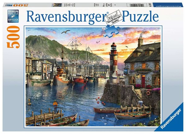 Ravensburger (15045) - "Sunrise at the Port" - 500 brikker puslespil