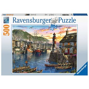 Ravensburger (15045) - "Sunrise at the Port" - 500 brikker puslespil