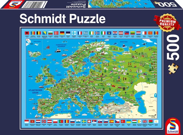 Schmidt Spiele (58373) - "Discover Europe" - 500 brikker puslespil
