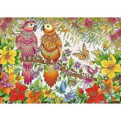 Ravensburger (19822) - "Fugle Og Blomster" - 1000 brikker puslespil