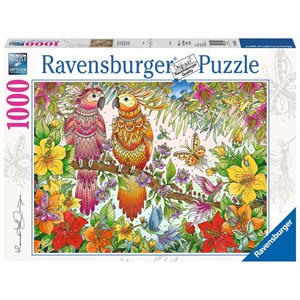 Ravensburger (19822) - "Fugle Og Blomster" - 1000 brikker puslespil
