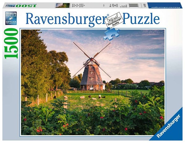 Ravensburger (16223) - "Vindmølle ved det Baltiske Hav" - 1500 brikker puslespil