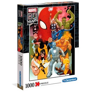 Clementoni (39534) - "Marvel 80 Years" - 1000 brikker puslespil