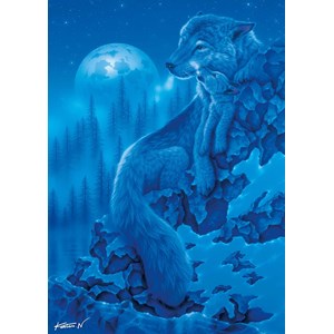 Ravensburger (19119) - "Midnight Wolves" - 1000 brikker puslespil